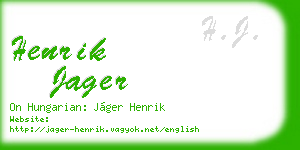 henrik jager business card